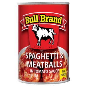 Bull Brand Spaghetti & Meatballs In Tomato Sauce Can 285g - myhoodmarket
