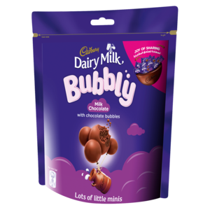 Cadbury Bubbly Mini Chocolate Bubbles Bag 204g