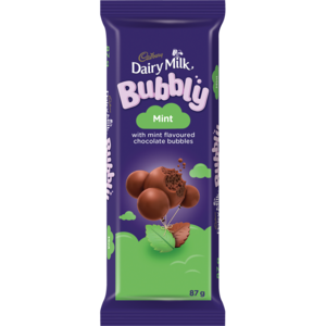 Cadbury Bubbly Mint Chocolate Slab 87g