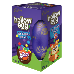 Cadbury Hollow Milk Chocolate Egg With Astros 100g