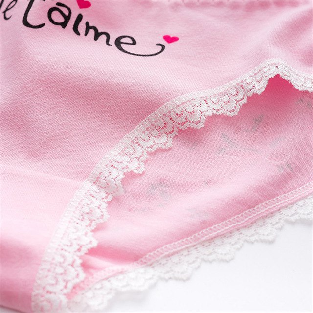 Candy Color Cotton Briefs for Womem Seamless Lace