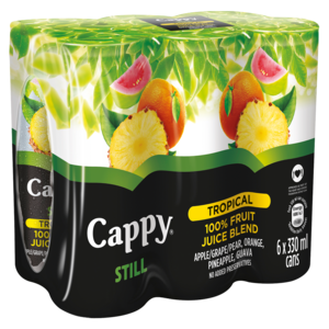 Cappy Still 100% Fruit Tropical Juice Blend Cans 6 x 330ml