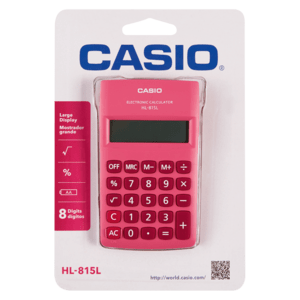 Casio HL-815L Pink Electronic Calculator - myhoodmarket
