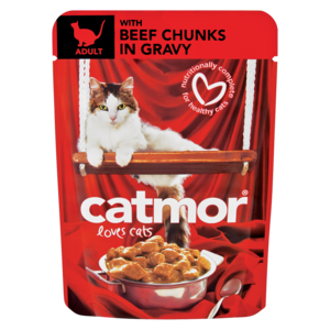 Catmor Beef Chunks In Gravy Cat Food Pouch 85g