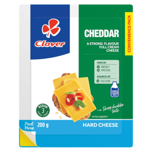 Clover Cheddar Flavoured Hard Cheese Pack 200g