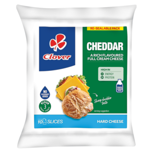 Clover Full Cream Sliced Cheddar Cheese Pack 150g