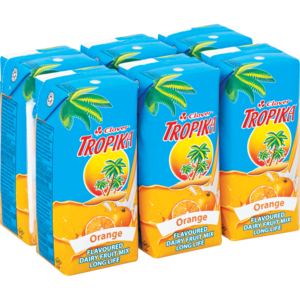 Clover Tropika Long Life Orange Dairy Blend 6 x 200ml