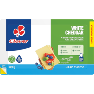 Clover White Cheddar Cheese Pack 800g