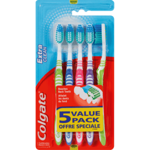 Colgate Extra Clean Toothbrushes 5 Pack - myhoodmarket
