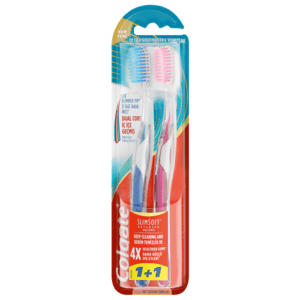 Colgate Slim Soft Advanced Toothbrush 2 Pack - myhoodmarket