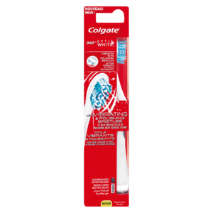 Colgate Vibrating & Polishing Bristles Optic White Power Toothbrush - myhoodmarket