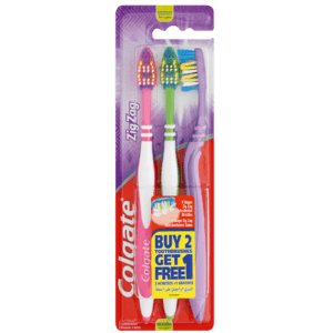 Colgate Zig Zag Medium Toothbrushes 3 Pack - myhoodmarket