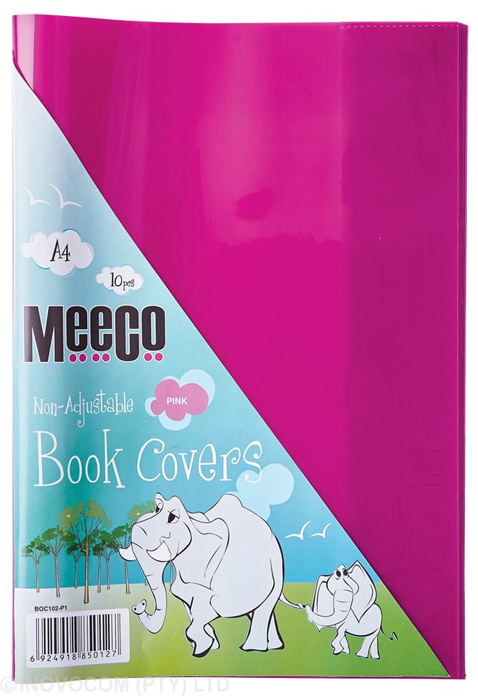 Meeco Book Cover A4 Fitted Packet 10 Pink