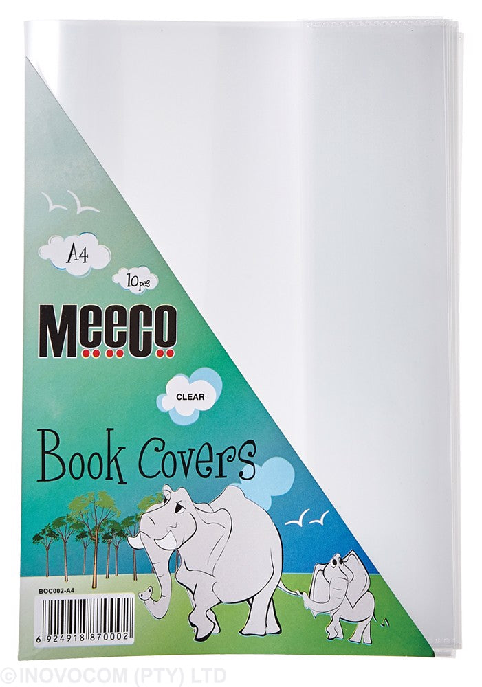 Meeco Heavy Duty Book Cover A4 Fitted 120 Micron Packet 10 Clear