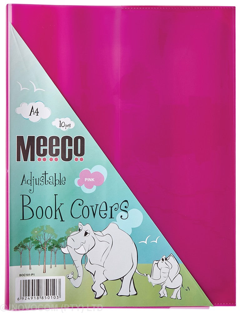 Meeco Book Cover A4 Adjustable Packet 10 Pink