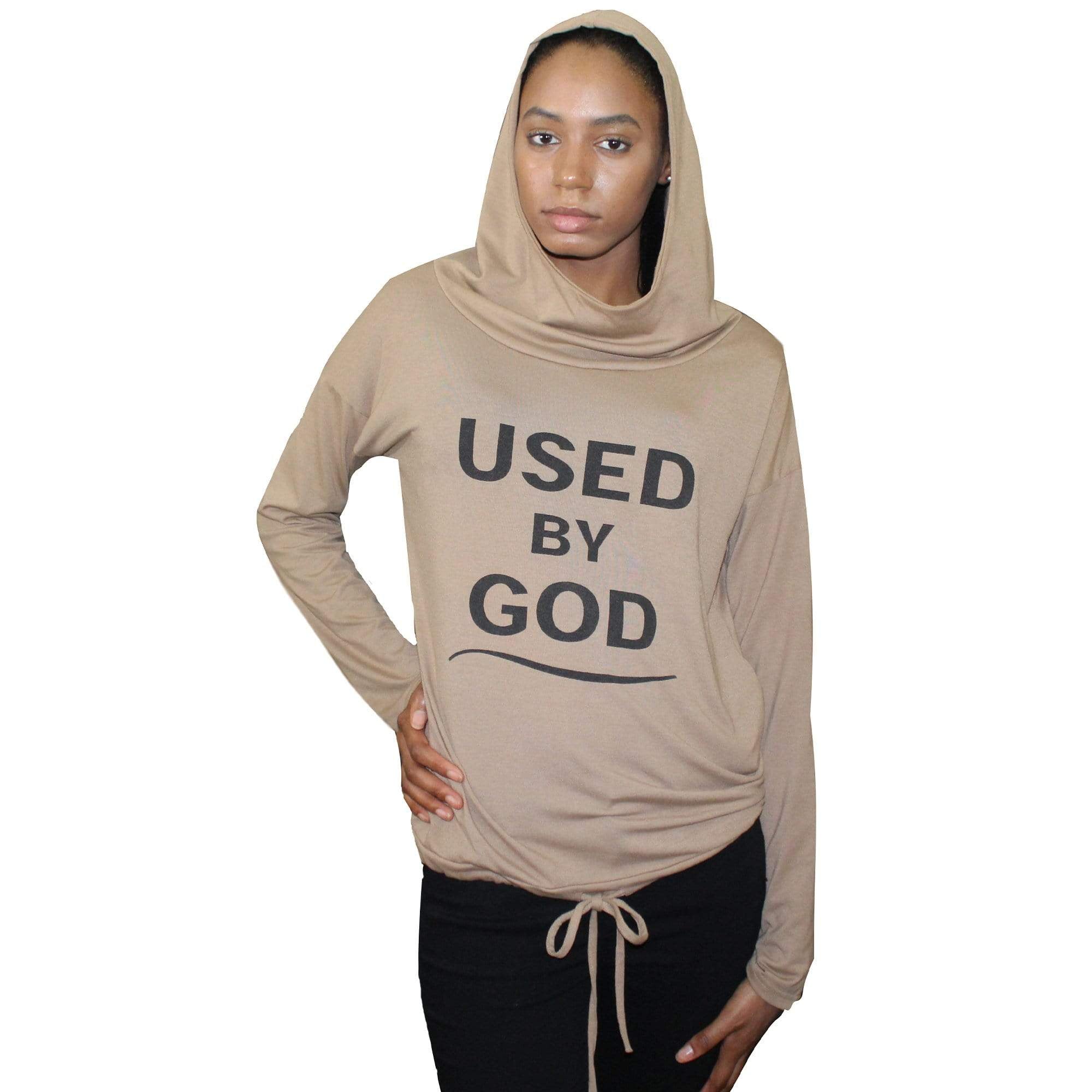 Used By God Women's Cowl Neck Hoodie