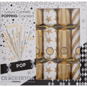 Crackertoa Luxury Confetti Popping Christmas Crackers 6 Pack