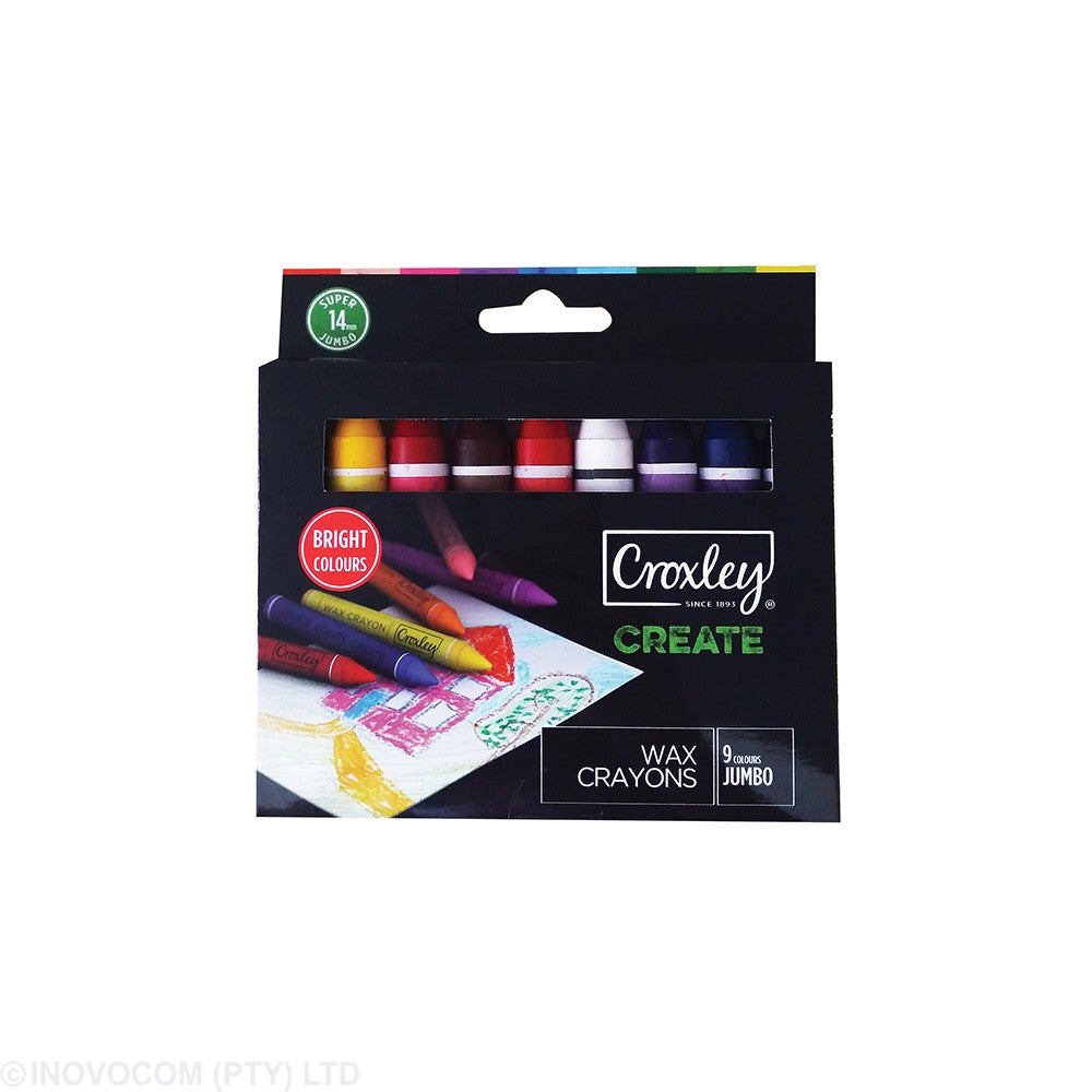 Croxley CREATE 14mm Jumbo Wax Crayons Box 9