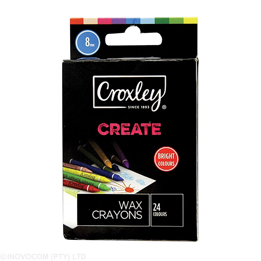 Croxley CREATE 8mm Wax Crayons Box 24