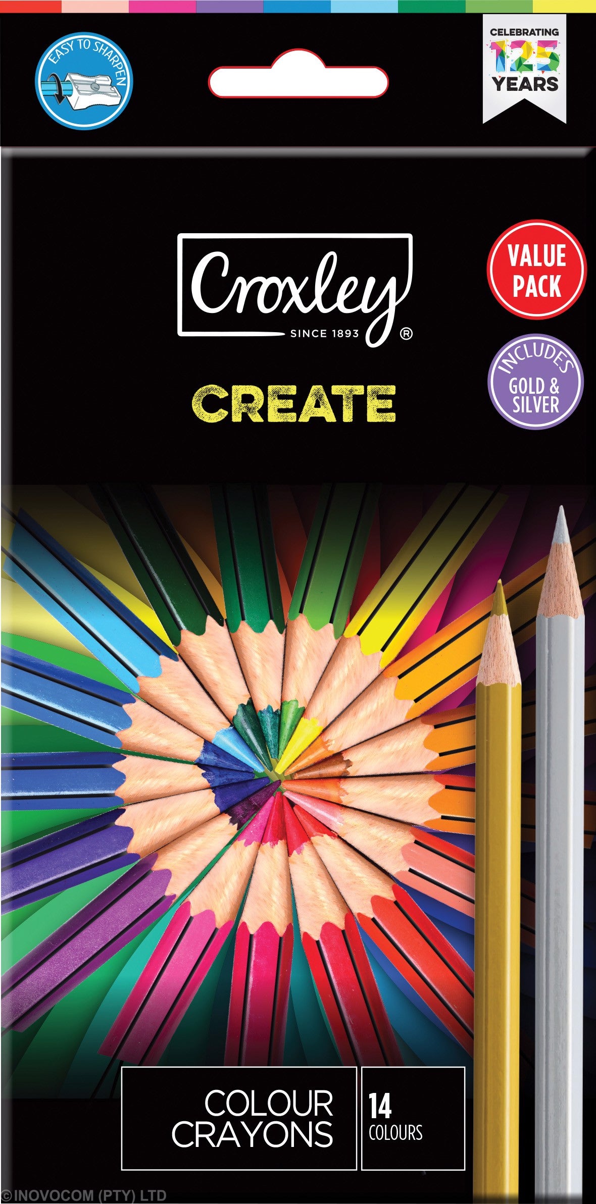 Croxley Create Wood Free Crayons Gold And Silver T12 Assorted