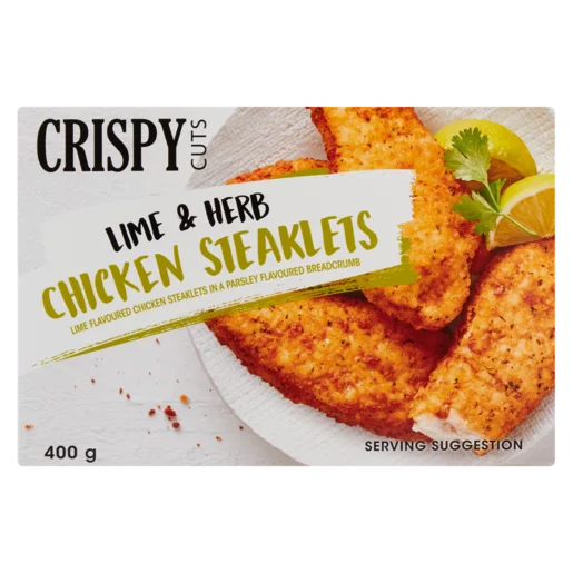 Crispy Cuts Lime & Herb Chicken Steaklets 400g