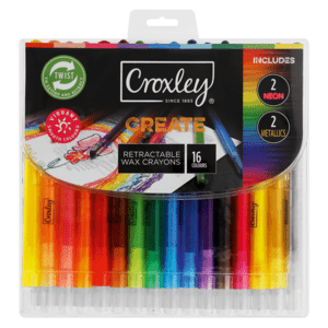 Croxley Retractable Wax Crayons 16 Pack - myhoodmarket