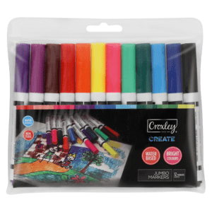 Croxley Washable Marker Assorted 12 Pack - myhoodmarket