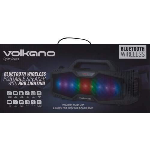 Volcano Cylon Series Bluetooth Speaker with RGB Lighting Black - myhoodmarket