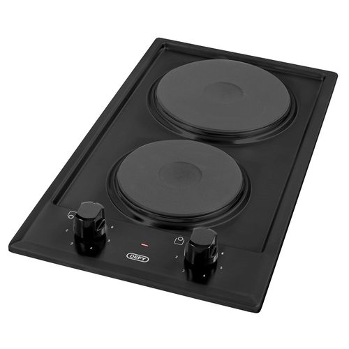 Defy 2 Plate Black Domino Hob DHD400