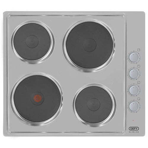Defy 50cm Slimline 4 Solid Plate Stainless Steel Hob DHD399