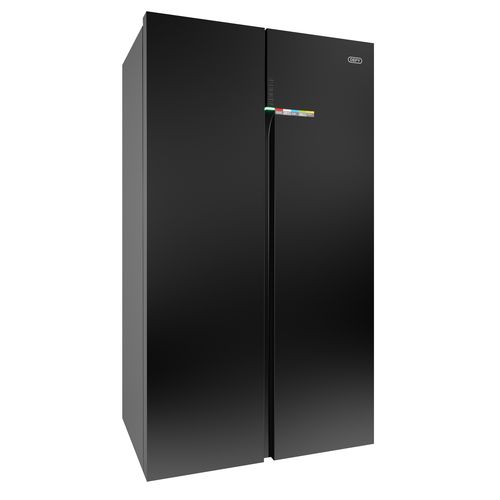 Defy 618ℓ Frost Free Side By Side Black Glass Fridge DFF413