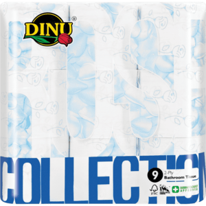 Dinu Collection White & Blue 2 Ply Toilet Rolls 9 Pack - myhoodmarket