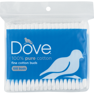 Dove 100% Pure Cotton Buds Zipper Bag 100 Pack