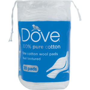 Dove Fine 100% Dual Textured Cotton Wool Pads 30 Pack
