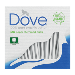 Dove Organic Paper Stemmed Cotton Buds 100 Pack