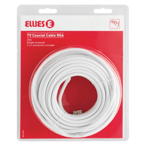 Ellies TV Coaxial Cable RG6 20m - myhoodmarket