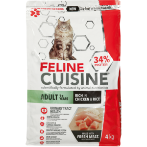 Feline Cuisine Chicken & Rice Flavoured Adult Dry Cat Food 4kg