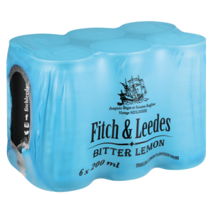 Fitch & Leede's Bitter Lemon Flavoured Sparkling Drink Cans 6 x 200ml
