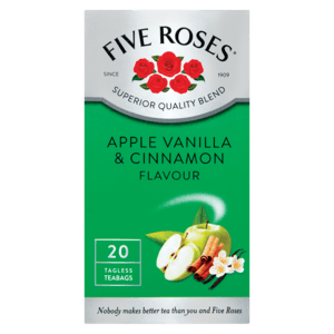 Five Roses Apple Vanilla & Cinnamon Flavoured Teabags 20 Pack - myhoodmarket