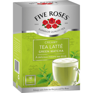 Five Roses Green Matcha Flavoured Instant Tea Latté Sticks 10 Pack - myhoodmarket