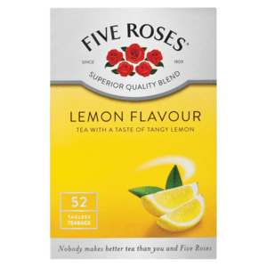 Five Roses Lemon Flavoured Tagless Teabags 52 Pack - myhoodmarket
