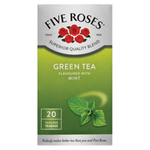 Five Roses Mint Flavoured Green Teabags 20 Pack - myhoodmarket