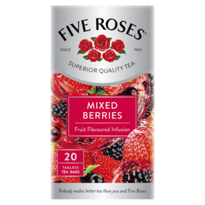 Five Roses Mixed Berries Fruit Flavoured Infusion Teabags 20 Pack - myhoodmarket