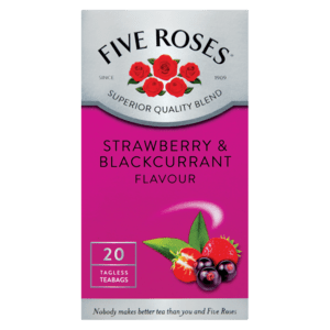 Five Roses Strawberry & Blackcurrent Flavoured Teabags 20 Pack - myhoodmarket
