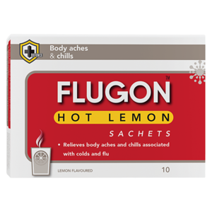 Flugon Hot Lemon Flavoured Flu Remedy Sachets 10 Pack