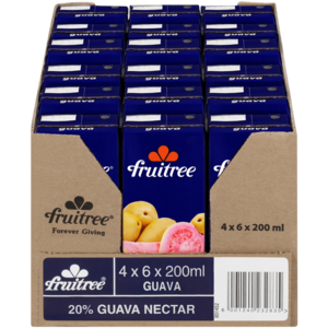 Fruitree Guava Flavoured Fruit Juice Boxes 24 x 200ml