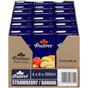 Fruitree Strawberry & Banana Flavoured Fruit Juice Boxes 24 x 200ml