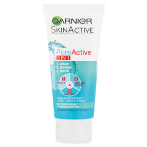 Garnier 3-In-1 Pure Active Face Cleanser 50ml - myhoodmarket