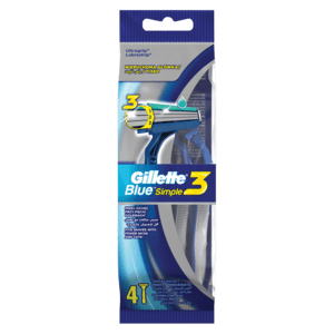 Gillette Blue Simple 3 Disposable Razor 4 Pack - myhoodmarket