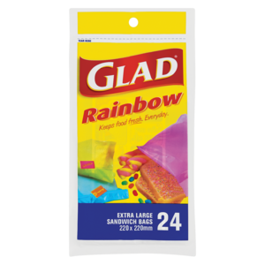 Glad Rainbow Sandwich Bags 24 Pack